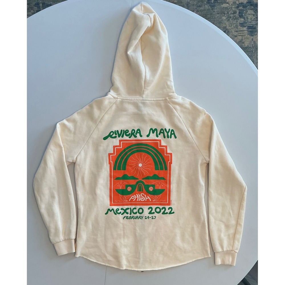 Phish Riviera Maya Mexico 2022 Zip Up Hoodie Cream Festival Concert Size‎ S